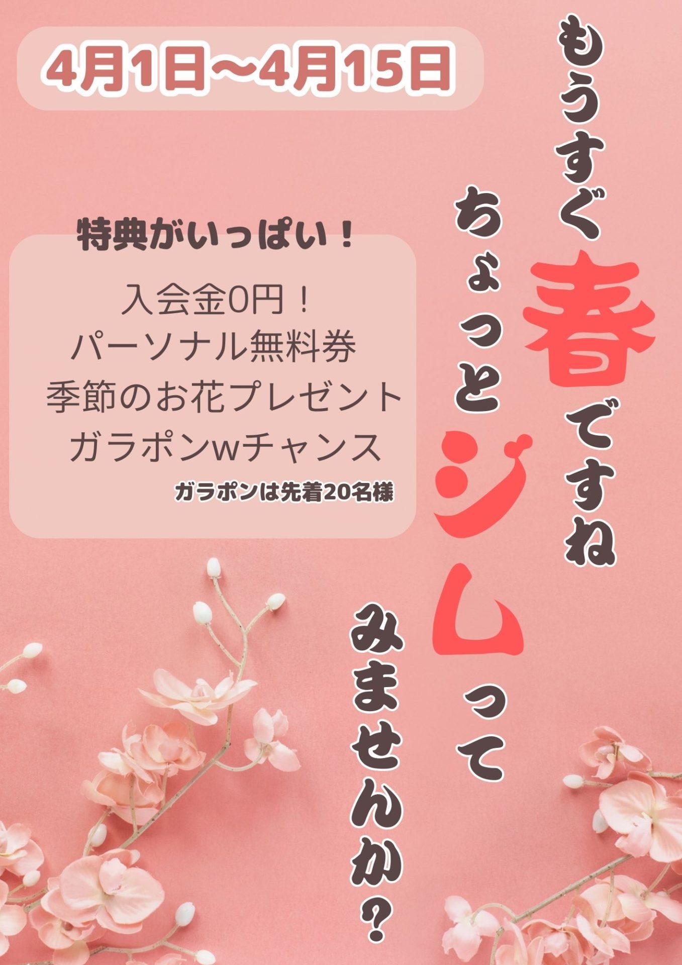 春の入会キャンペーンメイン画像